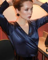 Blouse en Soie Élégante et Ajustée Pour Femmes